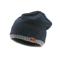Bonnet Haix BC Beanie laine vierge et polyacrylique &eacute;cusson - Noir / Gris