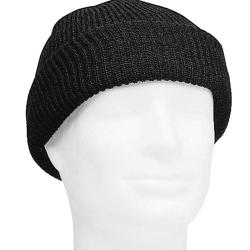 Bonnet militaire type US Watch Cap Mil-Tec en laine 100 % - Noir