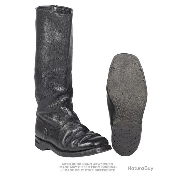 Bottes � tige en cuir d'occasion - Noir