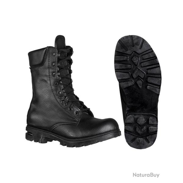 Bottes de combat Mil-Tec type n�erlandais en cuir pleine fleur - Noir / 22,5 (Mondopoint)