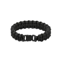 Bracelet paracorde Mil-Tec polyester tress&eacute; fermoir 15 mm - Noir / L