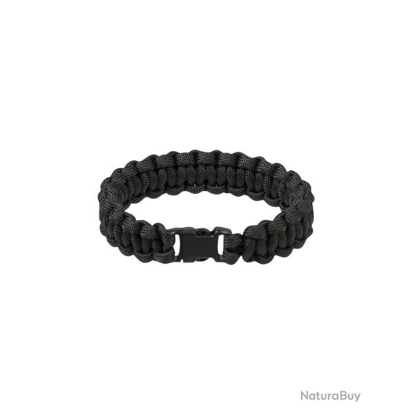Bracelet paracorde Mil-Tec polyester tress� fermoir 15 mm - Noir / L