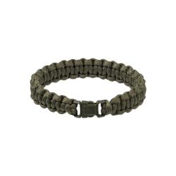 Bracelet paracorde Mil-Tec polyester tress&eacute; fermoir 15 mm - Vert olive / S
