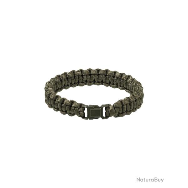 Bracelet paracorde Mil-Tec polyester tress� fermoir 15 mm - Vert olive / S