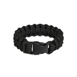 Bracelet paracorde Mil-Tec polyester tress&eacute; large fermoir - Noir / L