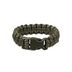 Bracelet paracorde Mil-Tec polyester tress&eacute; large fermoir - Vert olive / S