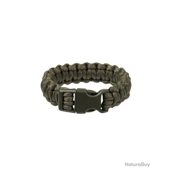 Bracelet paracorde Mil-Tec polyester tress� large fermoir - Vert olive / L