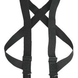 Bretelles Mil-Tec &eacute;lastiques &agrave; crochets m&eacute;talliques port - Noir