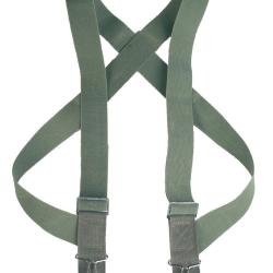 Bretelles Mil-Tec &eacute;lastiques &agrave; crochets m&eacute;talliques port - Vert olive