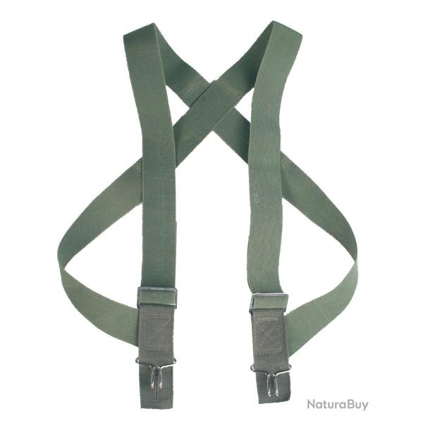 Bretelles Mil-Tec �lastiques � crochets m�talliques port - Vert olive