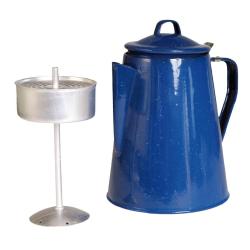 Cafeti&egrave;re &eacute;maill&eacute;e Mil-Tec avec percolateur 2 litres 8 tasses - Bleu