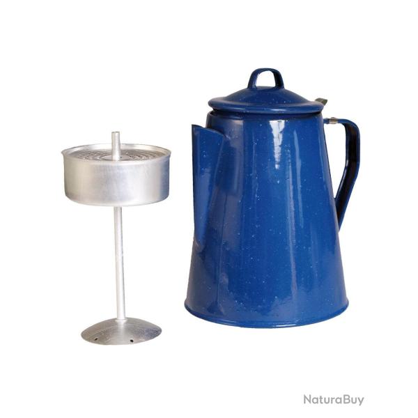 Cafeti�re �maill�e Mil-Tec avec percolateur 2 litres 8 tasses - Bleu