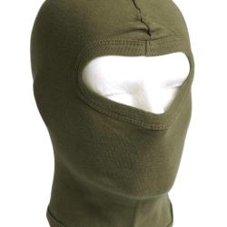 Cagoule Mil-Tec en coton c&ocirc;tel&eacute; fin avec ouverture aux yeux - Vert olive