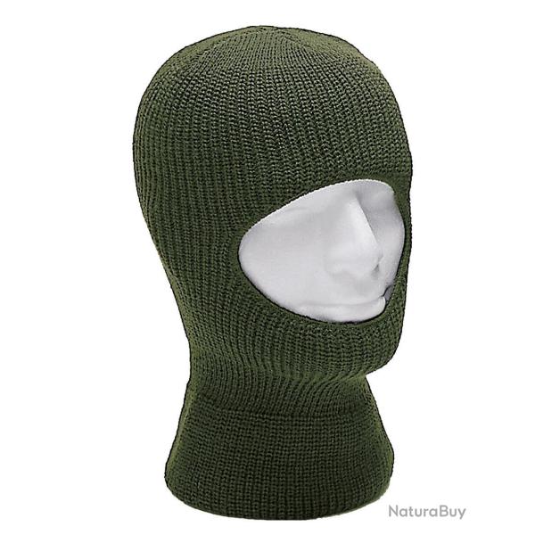 Cagoule tactique Mil-Tec en acrylique tricot� � visage ouvert - Vert olive