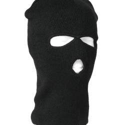 Cagoule trois trous Mil-Tec en maille fine polyacrylique - Noir