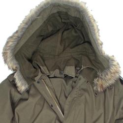 Capuche pour parka US M51 Mil-Tec en coton-nylon doublee laine - Vert olive