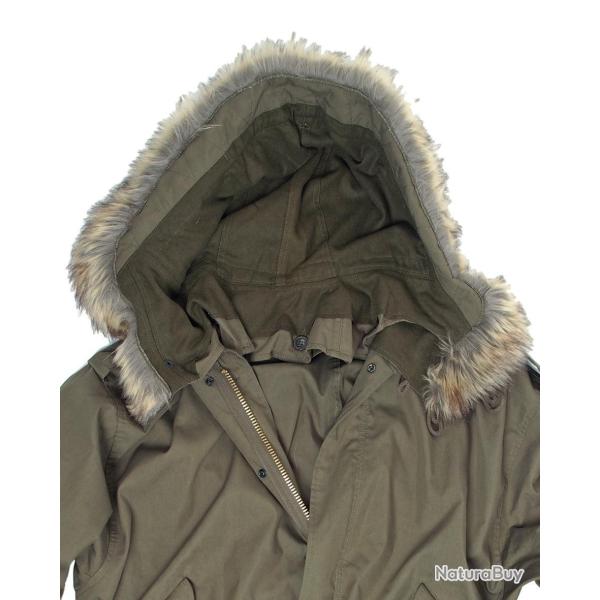 Capuche pour parka US M51 Mil-Tec en coton-nylon doublee laine - Vert olive