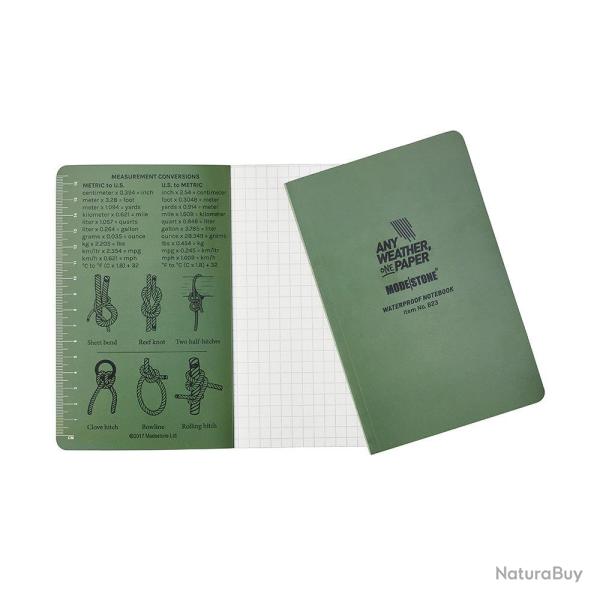 Carnet Modestone de terrain tout-temps 128 pages 128 pages - Vert olive