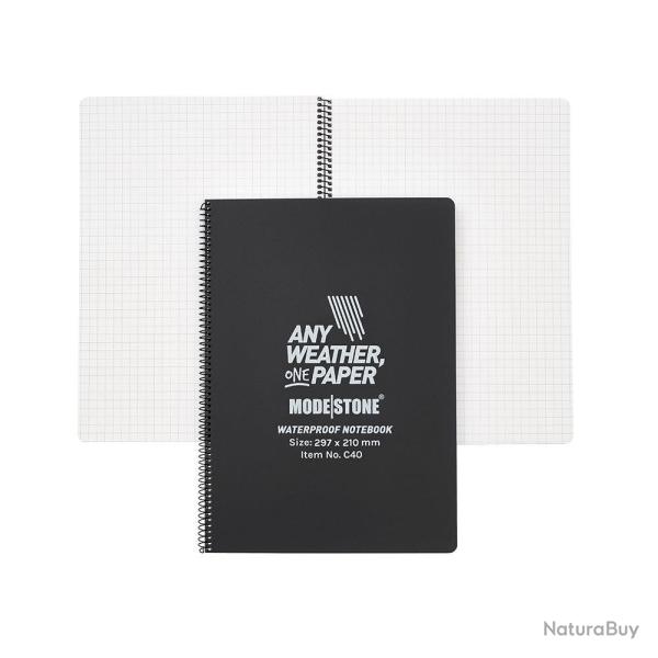 Carnet Modestone tout-temps militaire format A4 100 pages - Noir