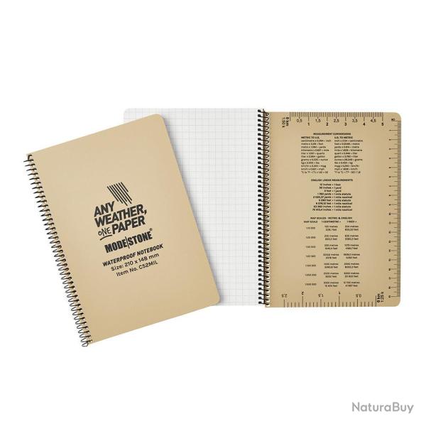 Carnet Modestone tout-temps militaire format A5 100 pages - Tan