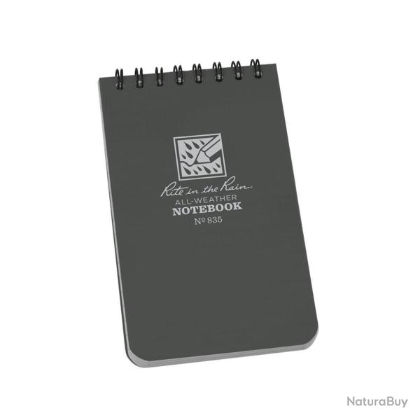 Carnet Rite In The Rain � spirale sup�rieure 7,5 � 12,5 cm - Gris