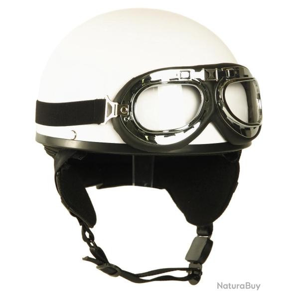 Casque de reconstitution demi-coque Mil-Tec coque ABS calotte - Blanc / L