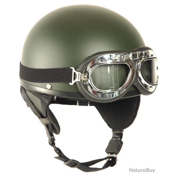 Casque de reconstitution demi-coque Mil-Tec coque ABS calotte - Vert olive / S
