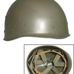 Casque int&eacute;rieur Mil-Tec type US M1 en ABS avec coiffe - Vert Olive