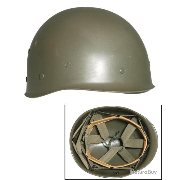 Casque int�rieur Mil-Tec type US M1 en ABS avec coiffe - Vert Olive