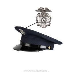 Casquette &agrave; visi&egrave;re de style policier am&eacute;ricain - Bleu marine