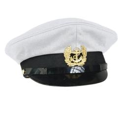 Casquette &agrave; visi&egrave;re type marine Mil-Tec en coton doubl&eacute;e - Blanc / 57 cm