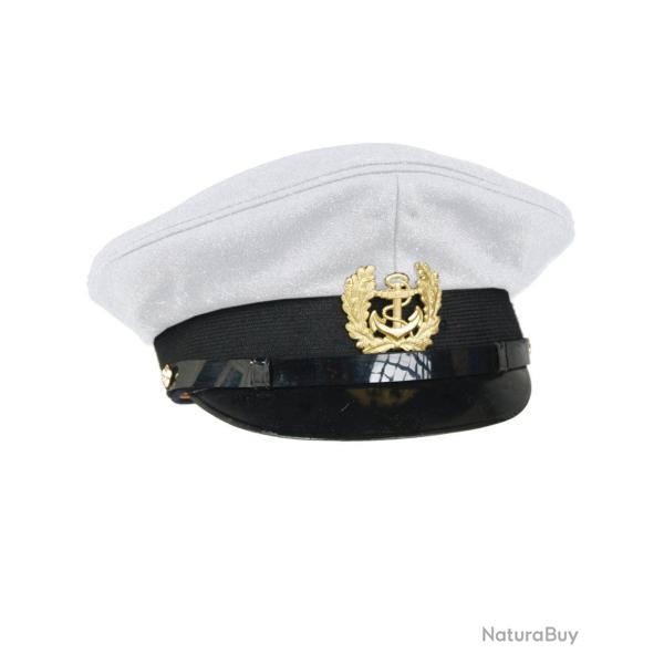 Casquette � visi�re type marine Mil-Tec en coton doubl�e - Blanc / 59 cm