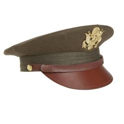 Casquette d'officier type US Mil-Tec en laine avec insigne - Vert olive / XL