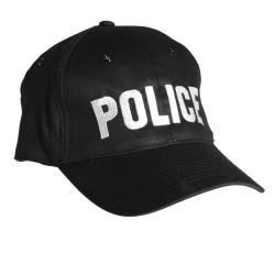 Casquette de baseball Mil-Tec en coton avec marquage POLICE - Noir