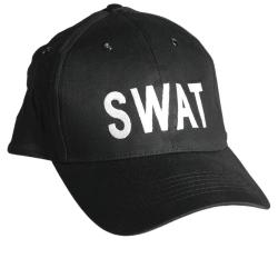 Casquette de baseball Mil-Tec en coton marquage SWAT brod&eacute; - Noir