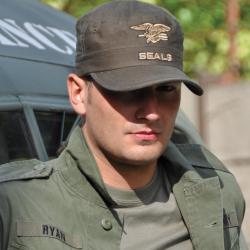 Casquette Mil-Tec en coton avec insigne Seals brod&eacute; et r&eacute;glage - Vert olive