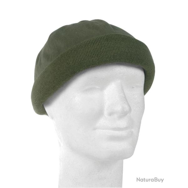 Casquette ronde Mil-Tec Round Cap en coton � bord tricot� - Vert olive