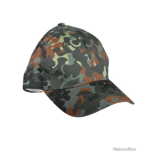 Casquette type baseball Mil-Tec en 100 % coton � visi�re - Flecktarn