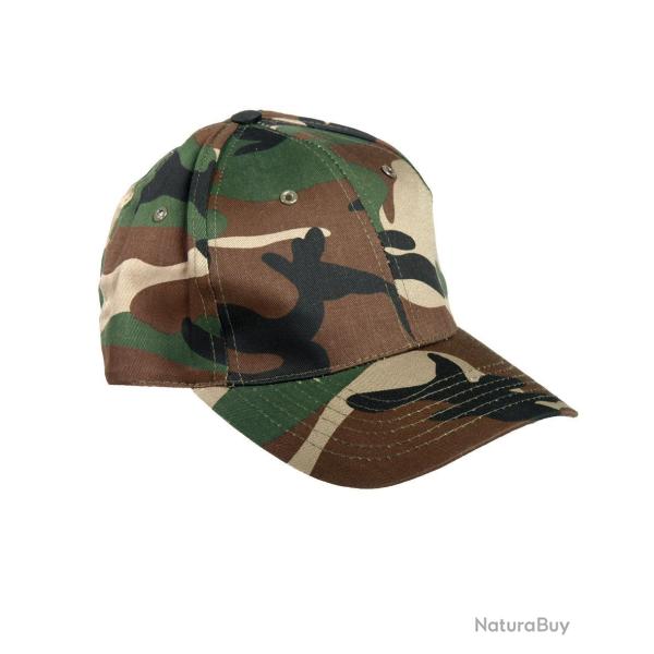 Casquette type baseball Mil-Tec en 100 % coton � visi�re - Woodland