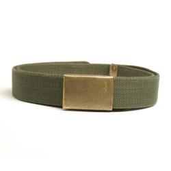 Ceinture de pantalon en sangle textile d'occasion - Vert olive