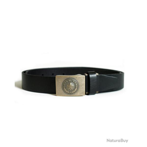Ceinture de pantalon Mil-Tec en cuir de bovin 3 cm - Noir / M