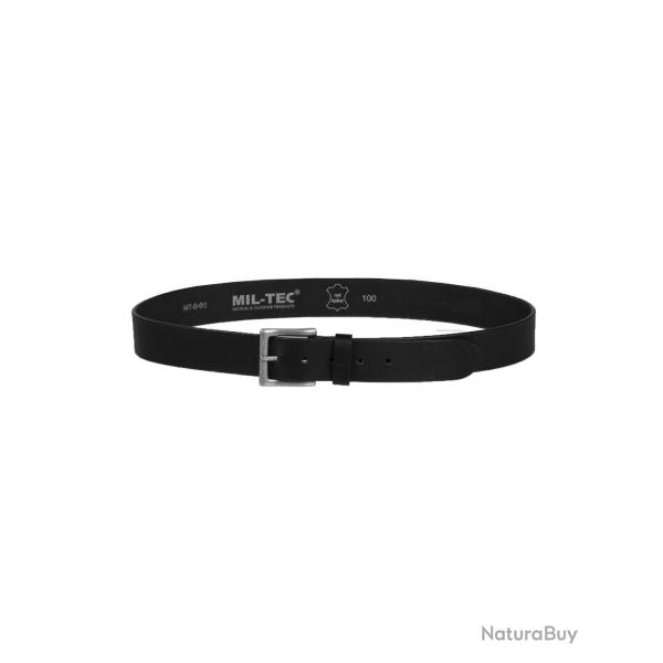 Ceinture Mil-Tec en cuir de bovin nappa largeur 3,8 cm - Noir / XL