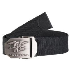 Ceinture Mil-Tec US Navy Seal en polyester 3,8 cm - Noir