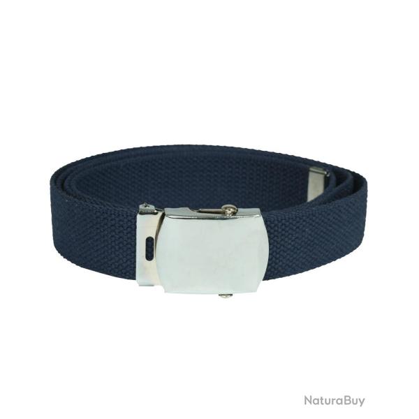 Ceinture type US Mil-Tec en coton-polyester de 130 cm � boucle m�tallique - Bleu marine