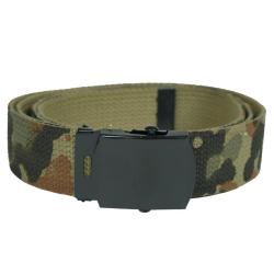Ceinture type US Mil-Tec en coton-polyester de 130 cm &agrave; boucle m&eacute;tallique - Flecktarn