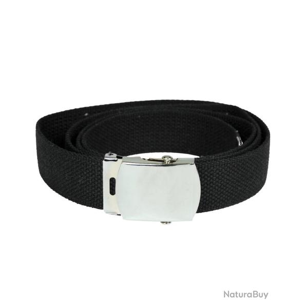 Ceinture type US Mil-Tec en coton-polyester de 130 cm � boucle m�tallique - Noir