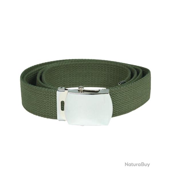Ceinture type US Mil-Tec en coton-polyester de 130 cm � boucle m�tallique - Vert olive