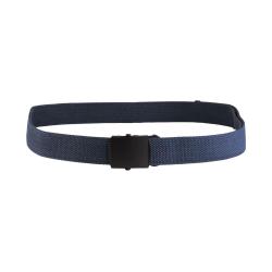 Ceinture type US Mil-Tec en coton-polyester de 130 cm &agrave; boucle m&eacute;tallique mate - Bleu marine