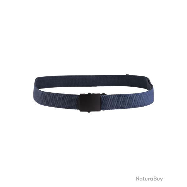 Ceinture type US Mil-Tec en coton-polyester de 130 cm � boucle m�tallique mate - Bleu marine