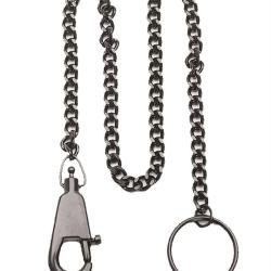 Cha&icirc;ne porte-couteau Mil-Tec en acier 44,5 cm avec mousqueton - Noir